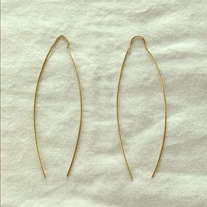 Gold Convex Loop String Through Earrings